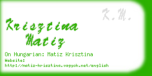 krisztina matiz business card